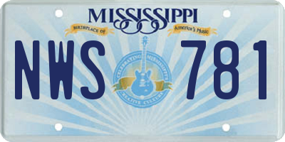 MS license plate NWS781
