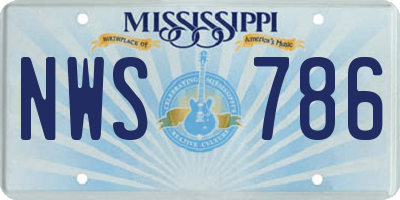 MS license plate NWS786
