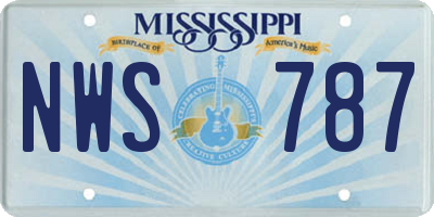 MS license plate NWS787