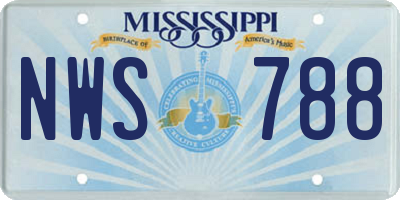 MS license plate NWS788