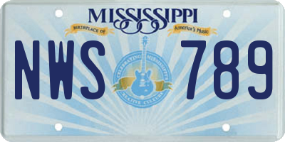MS license plate NWS789