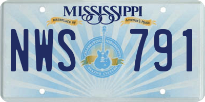 MS license plate NWS791