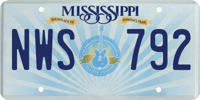 MS license plate NWS792