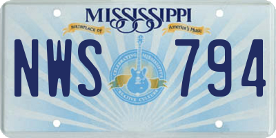 MS license plate NWS794