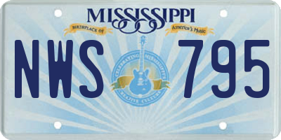 MS license plate NWS795