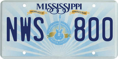 MS license plate NWS800