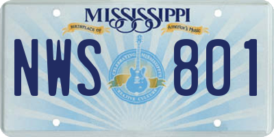 MS license plate NWS801