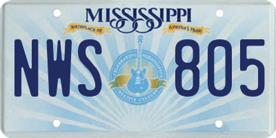MS license plate NWS805