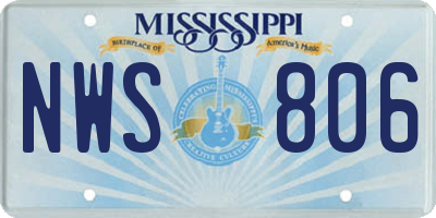 MS license plate NWS806