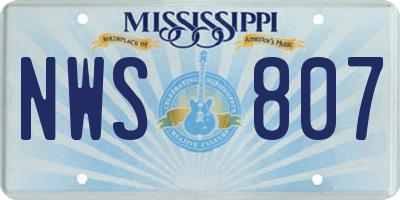 MS license plate NWS807