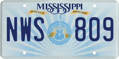 MS license plate NWS809