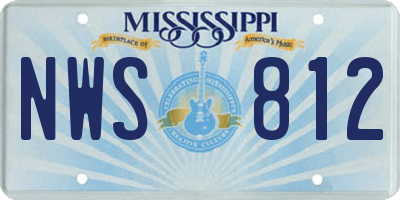 MS license plate NWS812