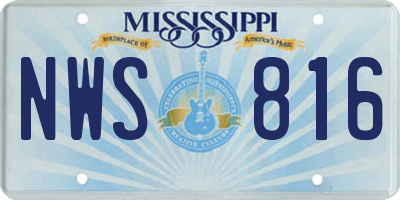 MS license plate NWS816