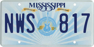 MS license plate NWS817