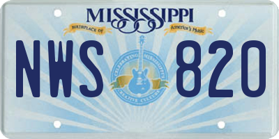 MS license plate NWS820