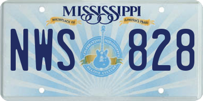 MS license plate NWS828