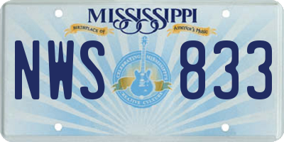 MS license plate NWS833
