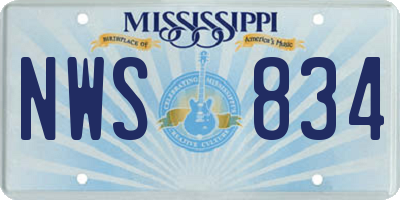 MS license plate NWS834