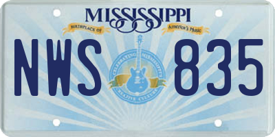 MS license plate NWS835