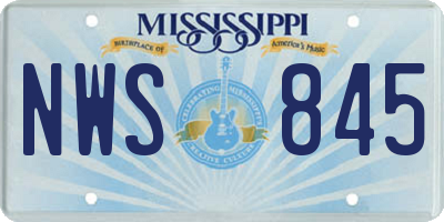 MS license plate NWS845