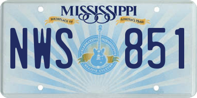MS license plate NWS851
