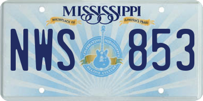 MS license plate NWS853