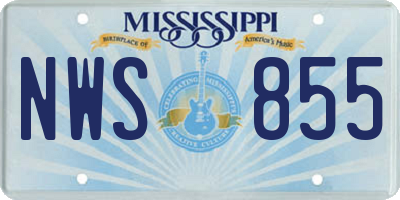 MS license plate NWS855