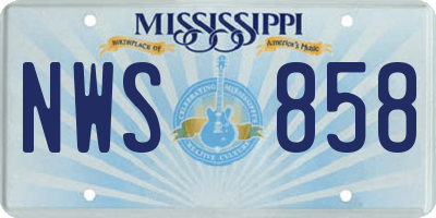 MS license plate NWS858
