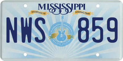 MS license plate NWS859