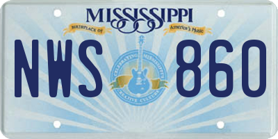 MS license plate NWS860