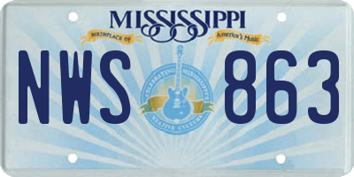 MS license plate NWS863