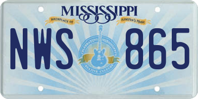 MS license plate NWS865