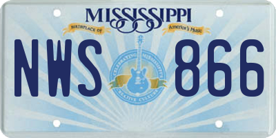 MS license plate NWS866