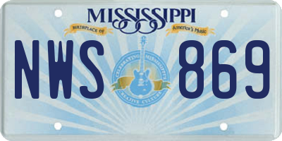MS license plate NWS869