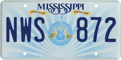 MS license plate NWS872