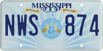 MS license plate NWS874