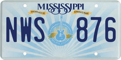 MS license plate NWS876