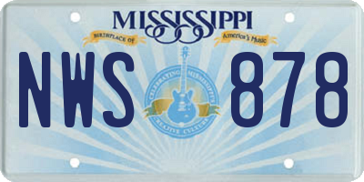 MS license plate NWS878