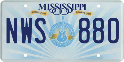 MS license plate NWS880