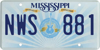 MS license plate NWS881