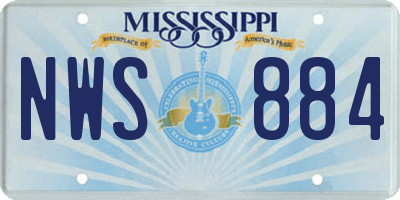 MS license plate NWS884