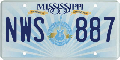 MS license plate NWS887