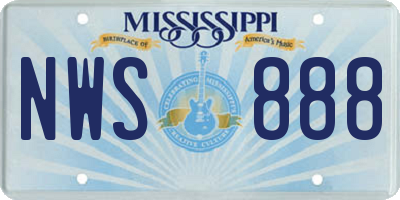 MS license plate NWS888