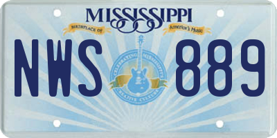 MS license plate NWS889