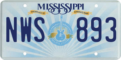 MS license plate NWS893