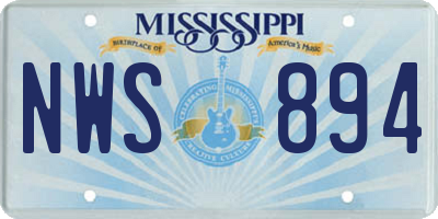 MS license plate NWS894