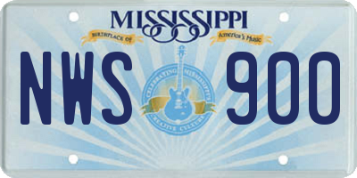 MS license plate NWS900