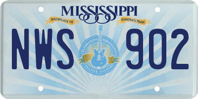 MS license plate NWS902