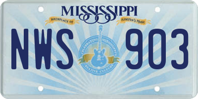 MS license plate NWS903