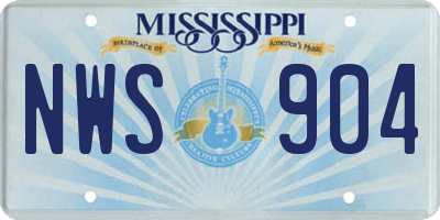 MS license plate NWS904